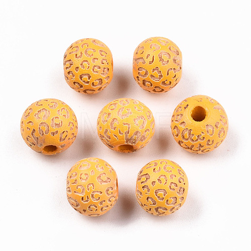 Painted Natural Wood Beads WOOD-T021-53A-10-1