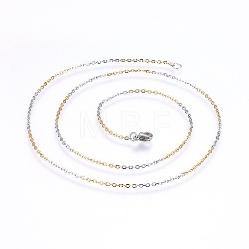 304 Stainless Steel Cable Chain Necklaces STAS-O099-36GP-1