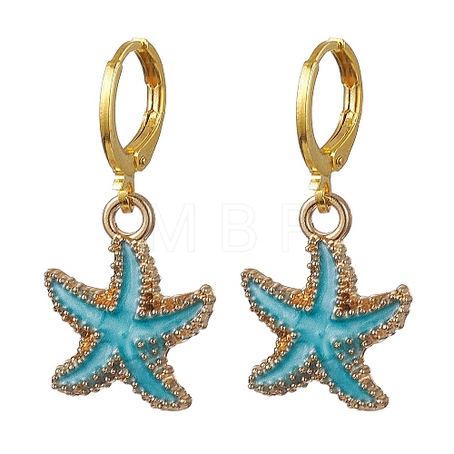 Alloy Enamel Hoop Earrings EJEW-JE05791-1