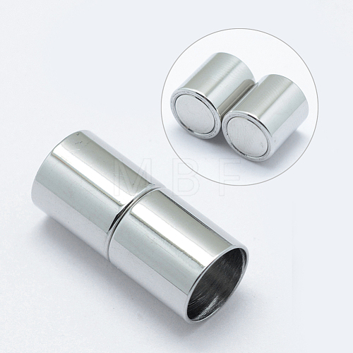 Tarnish Resistant 304 Stainless Steel Magnetic Clasps with Glue-in Ends STAS-I026-01A-1