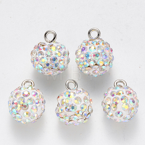 Polymer Clay Rhinestone Charms RB-N051-07K-1