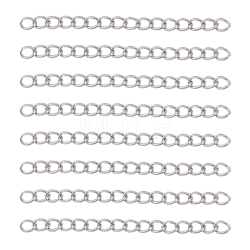 150Pcs 304 Stainless Steel Curb Chains Extender STAS-DC0013-10-1