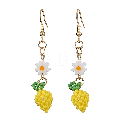 Handmade Glass Seed Beads Dangle Earrings EJEW-MZ00246-1