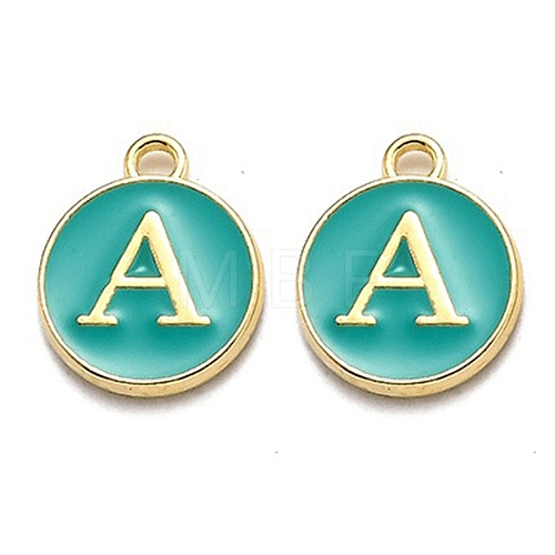 Golden Plated Alloy Enamel Charms X-ENAM-Q437-15A-1