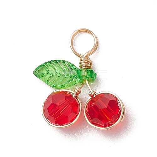 Cherry Glass Pendants PALLOY-JF03470-04-1