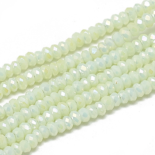 Electroplate Opaque Solid Color Glass Beads Strands X-EGLA-Q112-B11-1