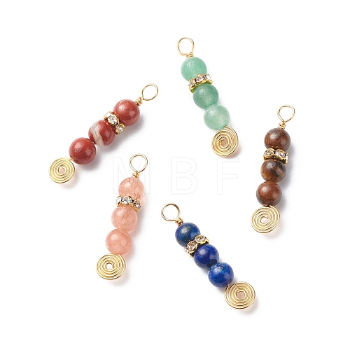 Natural Mixed Gemstone Pendants PALLOY-JF01890-1