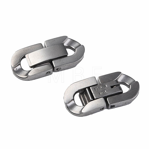 304 Stainless Steel Fold Over Clasps STAS-N087-48B-01P-1