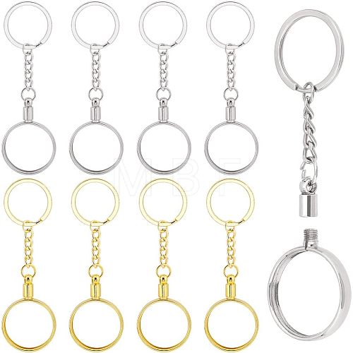  8Pcs 2 Colors Alloy Pendant Keychain FIND-NB0002-91-1