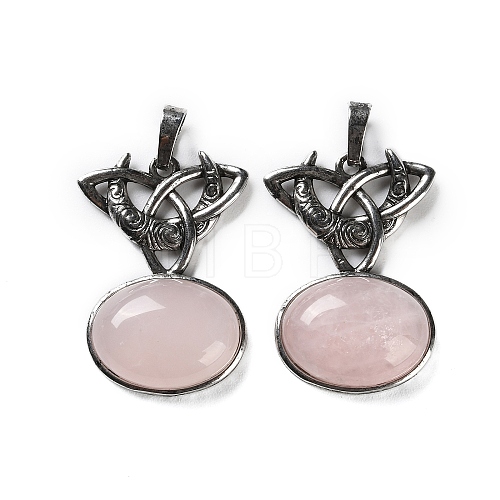 Natural Rose Quartz Pendants G-F777-02AS-05-1