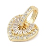 Brass Micro Pave Clear Cubic Zirconia Pendants KK-G522-53G-01-2