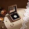 Wood Brooch Storage Magnetic Boxes with Acrylic Window CON-WH0085-244-4