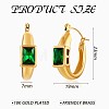 Green Cubic Zirconia Rectangle Hoop Earrings JE936A-3