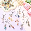 20Pcs Glass Bottle with Natural & Synthetic Gemstone Chip Keychains KEYC-CJ00014-5