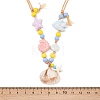 Ceramics Starfish Fish & Resin Shell Shape Pendant Adjustable Cotton Cord Necklaces for Women LS-NJEW-Z100-01A-G-3