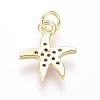 Brass Micro Pave Cubic Zirconia Charms ZIRC-I032-54G-2