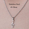201 Stainless Steel Musical Note Pendant Necklace NJEW-OY001-16-3