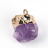 Rough Raw Natural Amethyst Pendants FIND-WH0076-98C-2