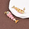 Fish Brass Micro Pave Cubic Zirconia Dangle Stud Earrings EJEW-C174-05G-5