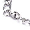 304 Stainless Steel Figaro Chain ID Bracelets BJEW-G631-01P-4
