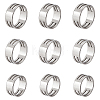 Unicraftale 9Pcs 3 Styles 201 Stainless Steel Auxiliary  Ring TOOL-UN0001-29-1