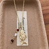 Vintage Alloy Fish Pendant Necklaces with Plastic & Glass Beads Tassel WG3AD88-01-1