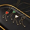 PVD Vacuum Plating 304 Stainless Steel Enamel Heart Pendant Necklaces NJEW-C063-03G-1