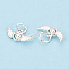 925 Sterling Silver Heart with Angel Wings Charms STER-T009-13S-3