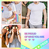 20Pcs 8 Style Rainbow Color Pride Silicone Heart Cord Bracelets Set for Men Women BJEW-TA0001-06-14
