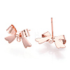 Brass Stud Earring Findings KK-S360-174RG-1