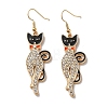 Halloween Golden Alloy Enamel Dangle Earrings EJEW-K274-03B-G-1