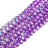 Electroplate Transparent Glass Beads Strands EGLA-N057-01A-09-1