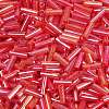 Transparent Colours Rainbow Glass Bugle Beads X-TSDB6MM165B-4