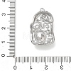 304 Stainless Steel Micro Pave Clear Cubic Zirconia with Pink Enamel & Plastic Pearl Pendants SA-CBA50C9-02P-3