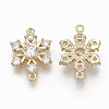 Brass Micro Pave Clear Cubic Zirconia Links X-ZIRC-Q021-059G-NF-2