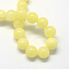 Natural Dyed Yellow Jade Gemstone Bead Strands G-R271-6mm-Y06-1