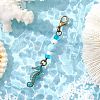 Ocean Theme Alloy Charm & Glass Beads Pendant Decorations HJEW-JM03158-04-1