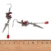 Alloy Rhinestone & Glass Teardrop Dangle Earrings EJEW-JE07513-5