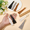 8Pcs 4 Colors PU Leather Tassel Dangle Earrings EJEW-CL0001-02B-3