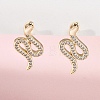 Brass Clear Cubic Zirconia Hoop Earrings EJEW-Q014-36G-5