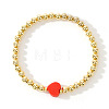 Simple Design Brass Round Beads Stretch Bracelets for Women OB0226-2-2