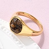 Round Natural Tiger Eye Chips Finger Rings RJEW-D303-03G-04-1