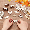 Olycraft 100Pcs 5 Styles Unfinished Wooden Cutouts WOOD-OC0002-90-3