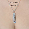 Non-Tarnish 201 Stainless Steel Hollow Triangle & Human Pendant Necklace NJEW-OY001-98-3