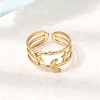 304 Stainless Steel Cuff Open Rings SA-CBAD22F-01G-F-3