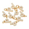 SHEGRACE Brass Micro Pave Clear Cubic Zirconia Pendants XGRQ29086-394G-P-1