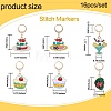 Alloy Enamel Cake/Ice-cream/Fruit Pendant Locking Stitch Markers HJEW-SW00037-2