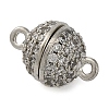 Brass Micro Pave Clear Cubic Zirconia Magnetic Clasps KK-A230-02D-P-1