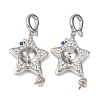 Brass Micro Pave Cubic Zirconia Star Peg Bails KK-A279-01P-1