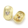 Brass Micro Pave Cubic Zirconia Stud Earrings for Women EJEW-E312-01C-G-2